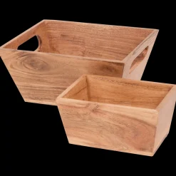 Accessoires Pour La Maison*Action Boîtes de rangement en bois d’acacia