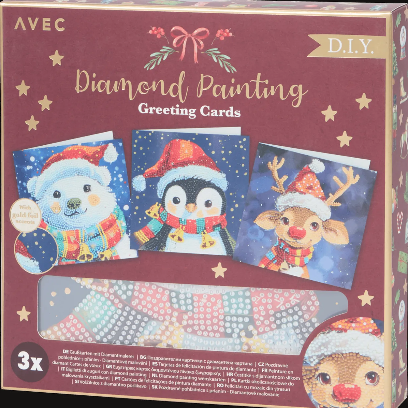 Cartes*Action Cartes de vœux peinture diamant Avec