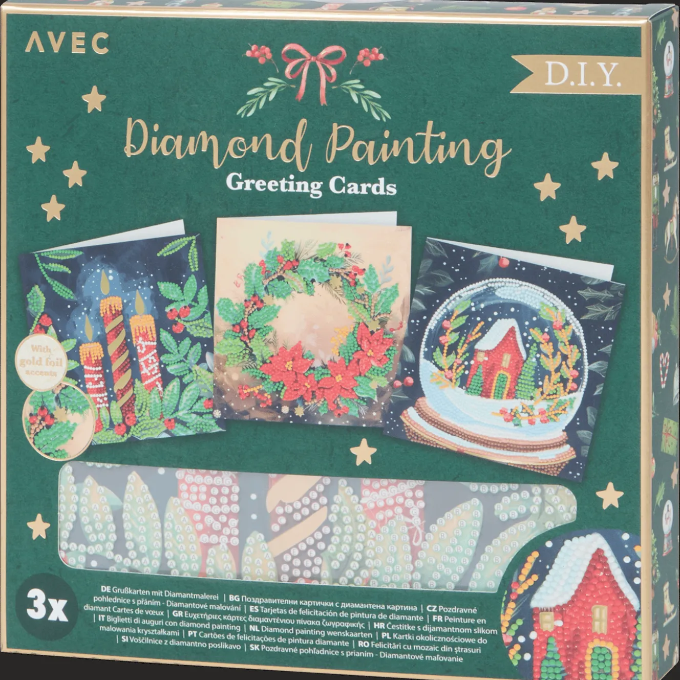 Cartes*Action Cartes de vœux peinture diamant Avec