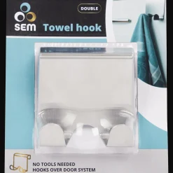 Accessoires Pour Salle De Bains Et Toilettes*Action Double crochet à serviette