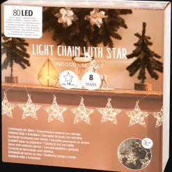 Décoration Saisonnière*Action Guirlande lumineuse sapins ou étoiles