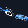 Véhicules Et Voitures*Action Hélicoptère et voiture de secours
