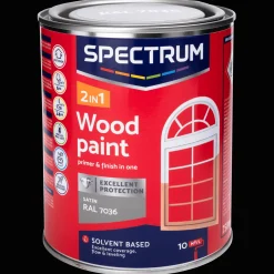 Peinture*Spectrum Laque satinée pour bois 2-en-1 RAL 7036