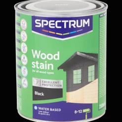 Peinture*Spectrum Lasure noire opaque pour bois