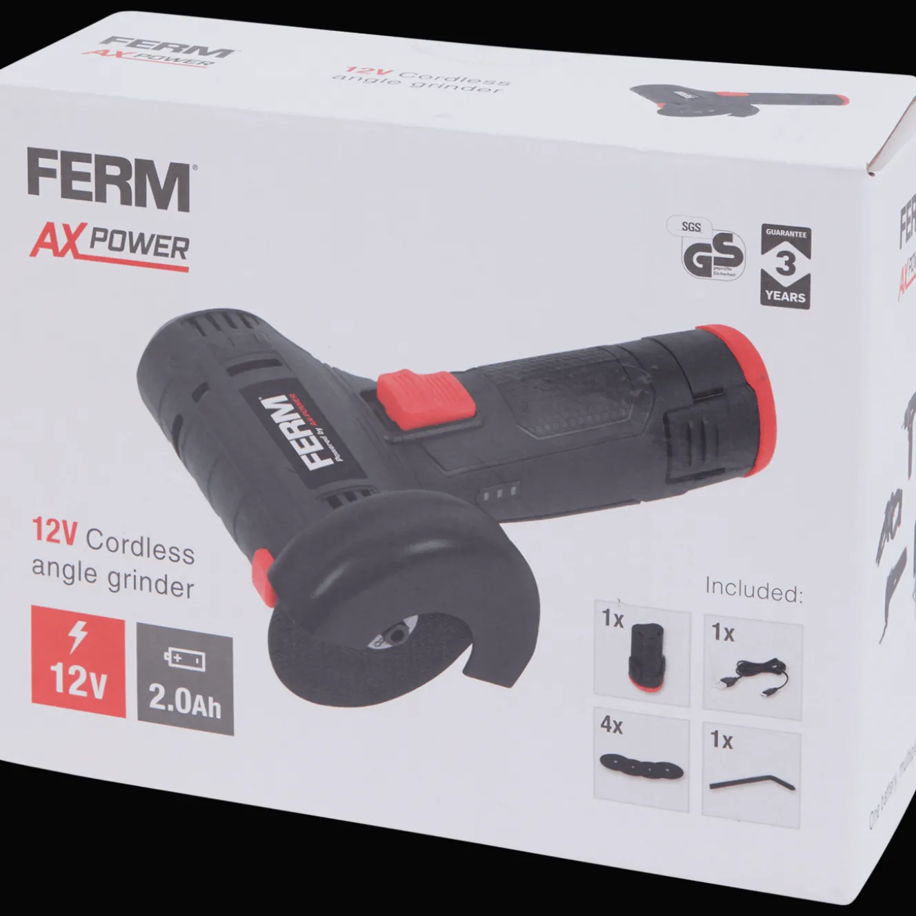 Outils*FERM Meuleuse d'angle sans fil AX Power