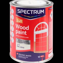 Peinture*Spectrum Peinture laque satinée pour bois 2-en-1 RAL 9010