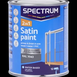 Peinture*Spectrum Peinture satinée 2-en-1 RAL 7043