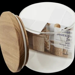 Conserver Et Emporter*Action Pot à provisions avec couvercle en bois