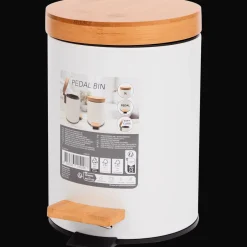 Poubelles*Action Poubelle à pédale avec couvercle en bambou